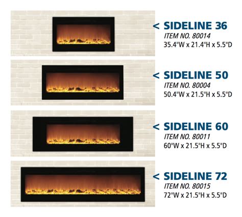 standard size electric fireplace insert